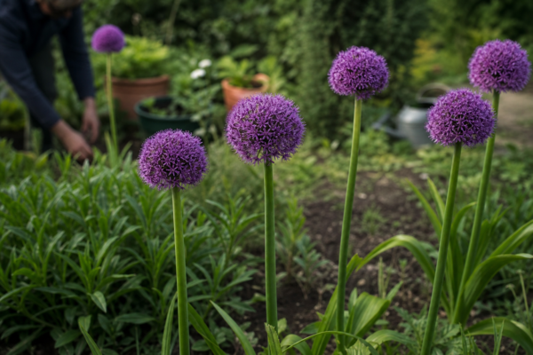 Allium ornamental (Allium giganteum): cum se plantează și cum se îngrijește corect