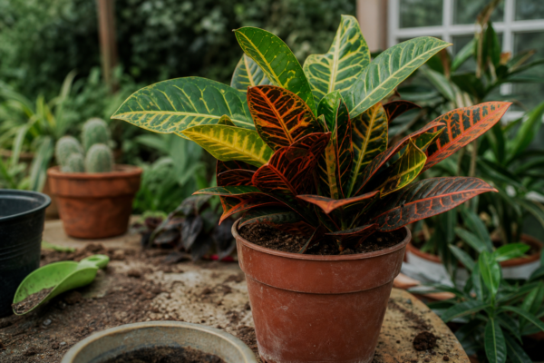 Croton (Codiaeum variegatum) – ghid practic de plantare și îngrijire