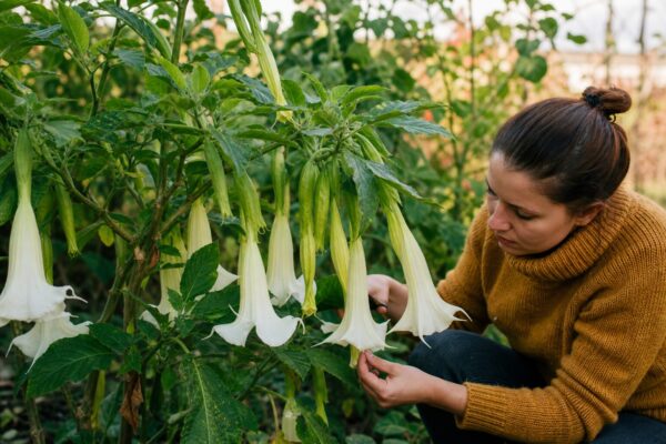 Trâmbița îngerilor (Brugmansia suaveolens) – tot ce trebuie să știi despre plantare și îngrijire